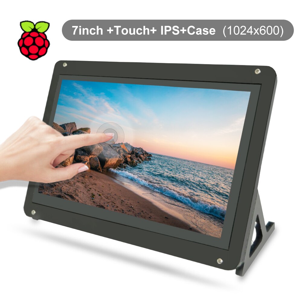 7inch Touchscreen Display Monitor, 1024x600 Touch Screen IPS Capacitive HDMI LCD for Raspberry Pi: 7inch Touch and Case