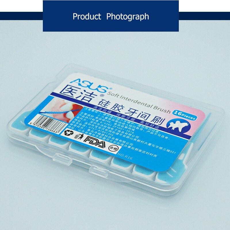 16pcs Adults Interdental Brushes Clean Between Teeth Floss Brushes Toothpick ToothBrush Dental Oral Care Tool Soft Silicone