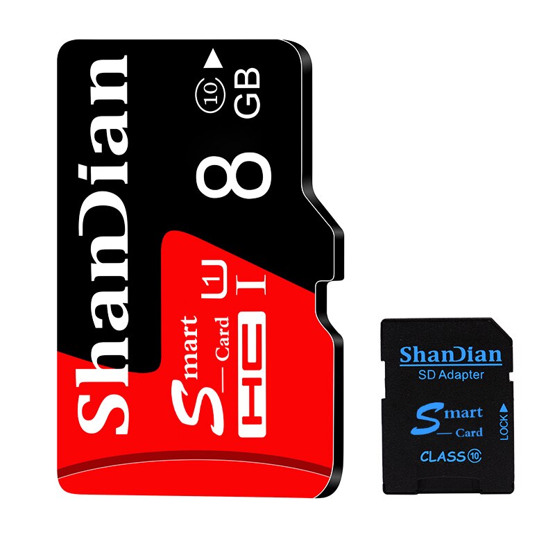 SHANDIAN Red TF/Micro SD Car CD Player Memory Capacity Expansion 8GB 16GB 32GB 64GB 128GB Free Comes with SD Card Adapter: 8GB