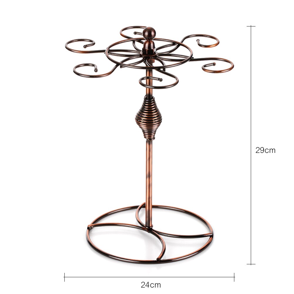 Vinglas kopholder med 6 kroge klassisk metal fritstående bordplade med stilk til opbevaring