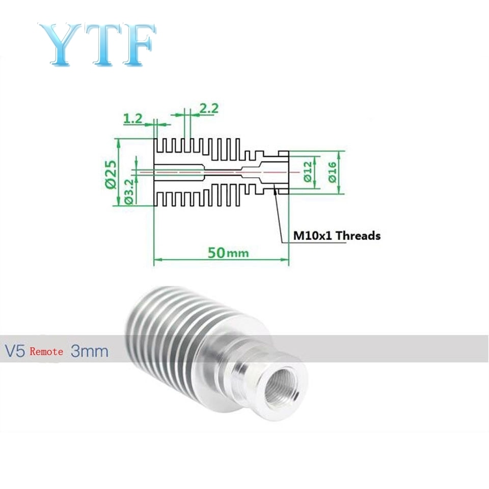 J-head Extruder Voor Remote Bowd/Wade E3DV5 Radiator Van Alle-Metalen Lange/Korte Afstand Koellichaam Pijp1.75mm/3mm 3D Printer