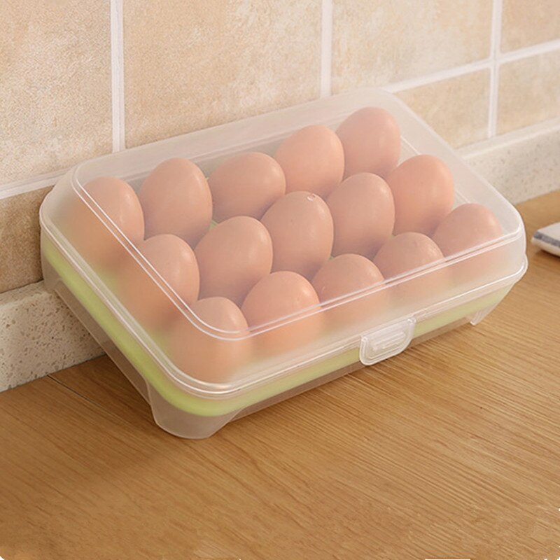 15 gitter gennemsigtig æg opbevaringsboks køleskab skarpere husholdning æg kasse æg bakke køkken madlavning konservering værktøj