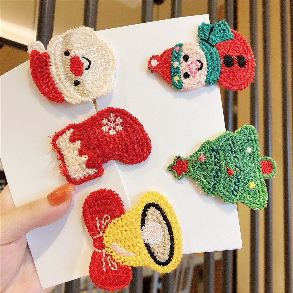 Fermagli per capelli da cartone animato per ragazze natale neonata forcine copricapo Barrettes fiocco per capelli principessa accessori per capelli per bambini forniture