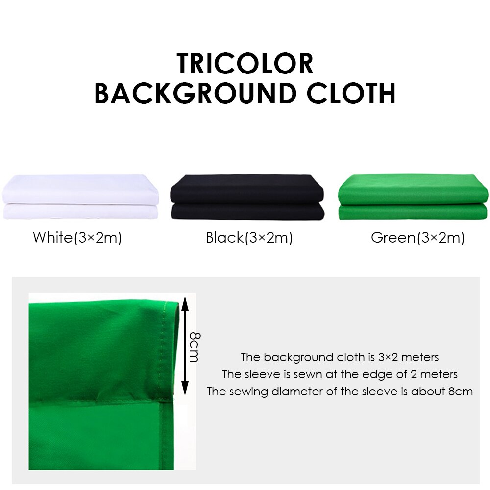 Foldable Backdrop Cloth Color Polyester Plended Fabric Photo Background Studio Photography Screen Chromakey Black White Green