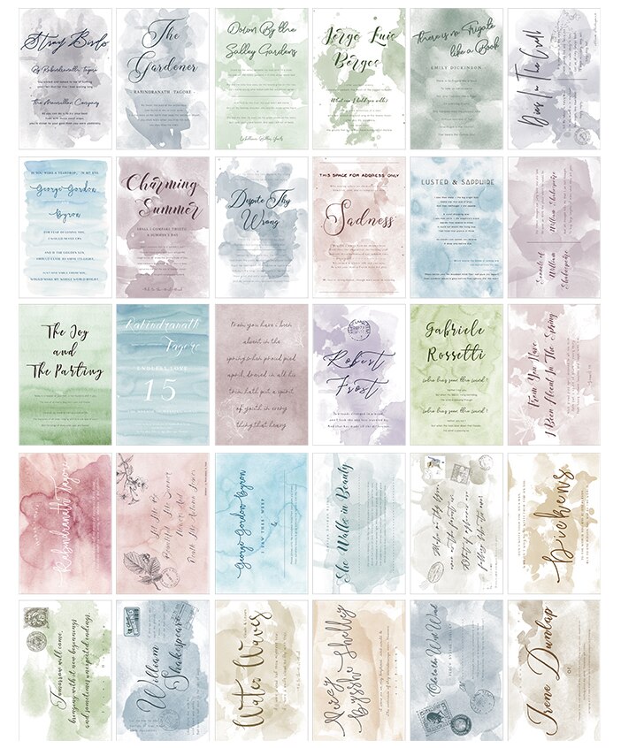 143mmx93mm silent poem paper postcard