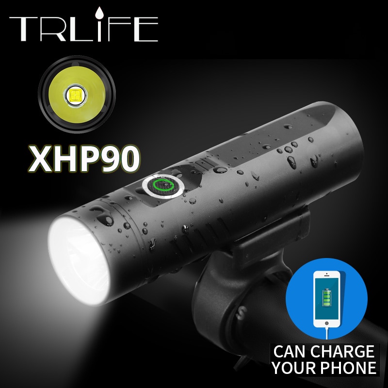 Most Powerful 3200mAh Bike Light P90 P50 L2 Flashlight For Bicycle T6 Light USB Rechargeable Battery Cycling Light as power bank