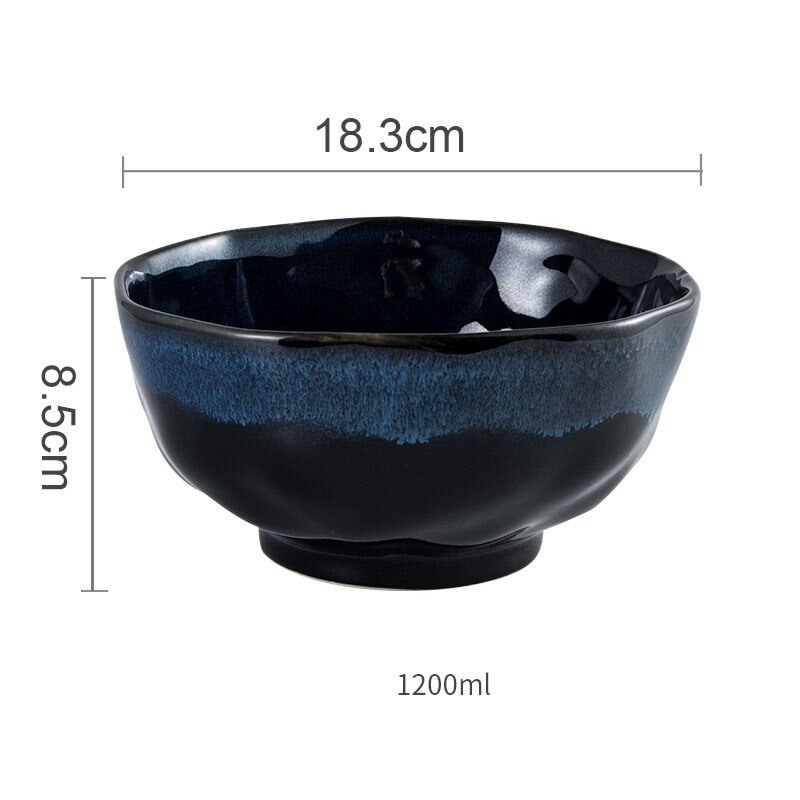 NIMITIME Nordic Ceramic Tableware Household Plates And Dish Set Simple Rice Bowl saucer dishes: 18.2cm  soup bowl