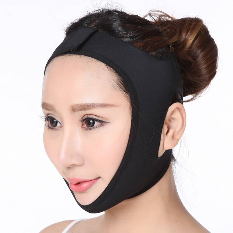 Bande élastique pour lifting du visage, 1 pièce, bande amincissante pour réduire le Double menton, pour femmes: Black / S