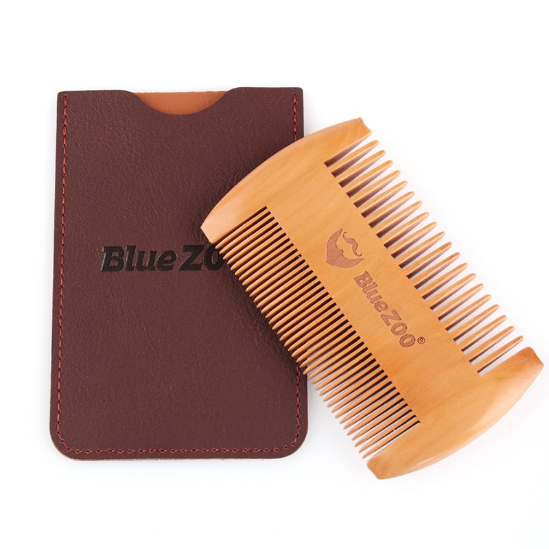 Anti Static Wooden Beard Comb Wood Pocket Comb with Fine Coarse Teeth For Beard Hair Mustaches Beard Hair Comb Maquiagem