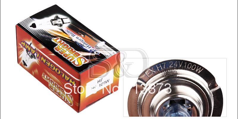 10pcs 24V H7 100W Halogen Bulb Super Bright Fog Lights High Power Car Headlight Lamps for Car Light Source parking White 5500K