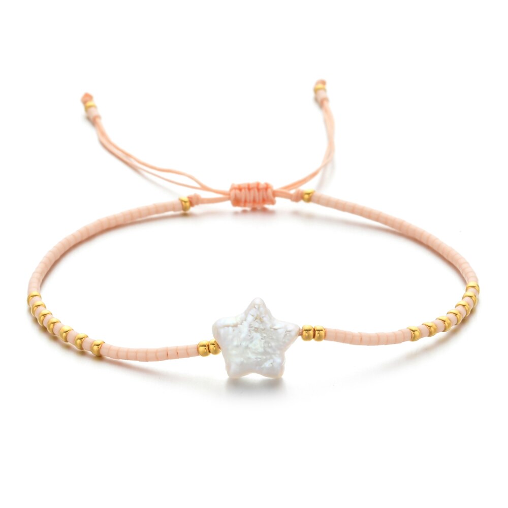 ZMZY Della Boemia di Modo Naturale D'acqua Dolce Bracciali di Perle per le donne Boho Nuovo MIYUKI Perline Fatti A Mano Star Braccialetto Femme Gioielli: I