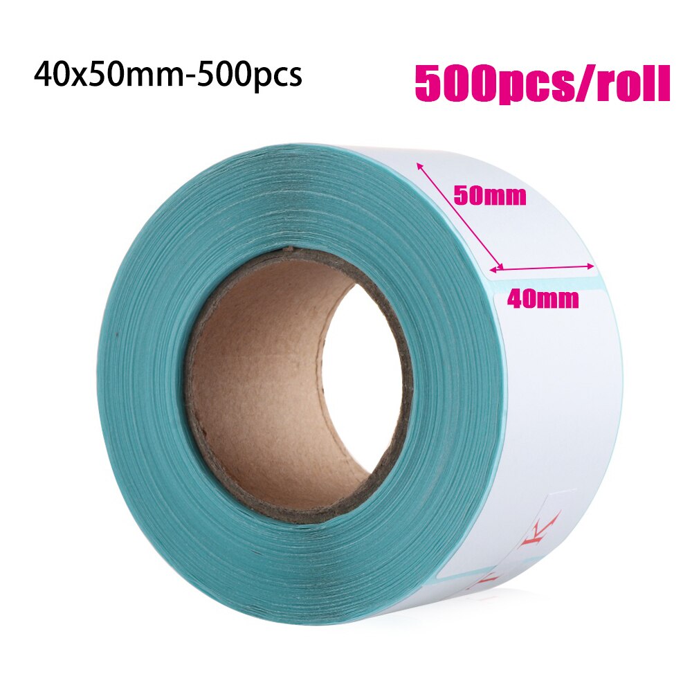 1 rolle Klebe Thermische Etikett Aufkleber Supermarkt Preis Leere Direkt Druck Papier Wasserdicht Paket Schild Druck Liefert: 40x50mm 500Stck