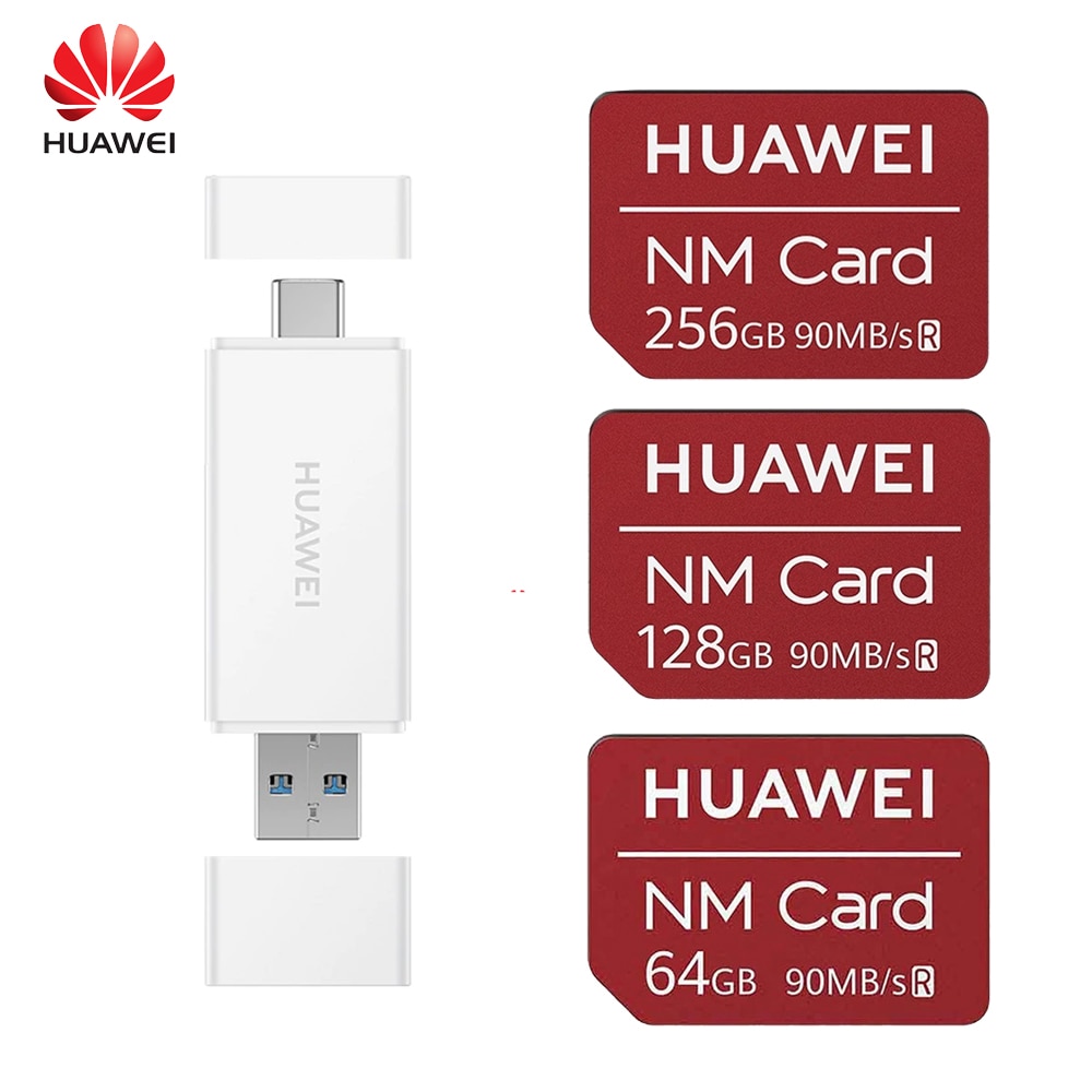 】Huawei NM Card 90MB/s 64GB/128GB/256GB Apply to Mate20 Pro Mate20 X P30 Huawei USB3.1 Gen 1 Nano Memory Card Reader