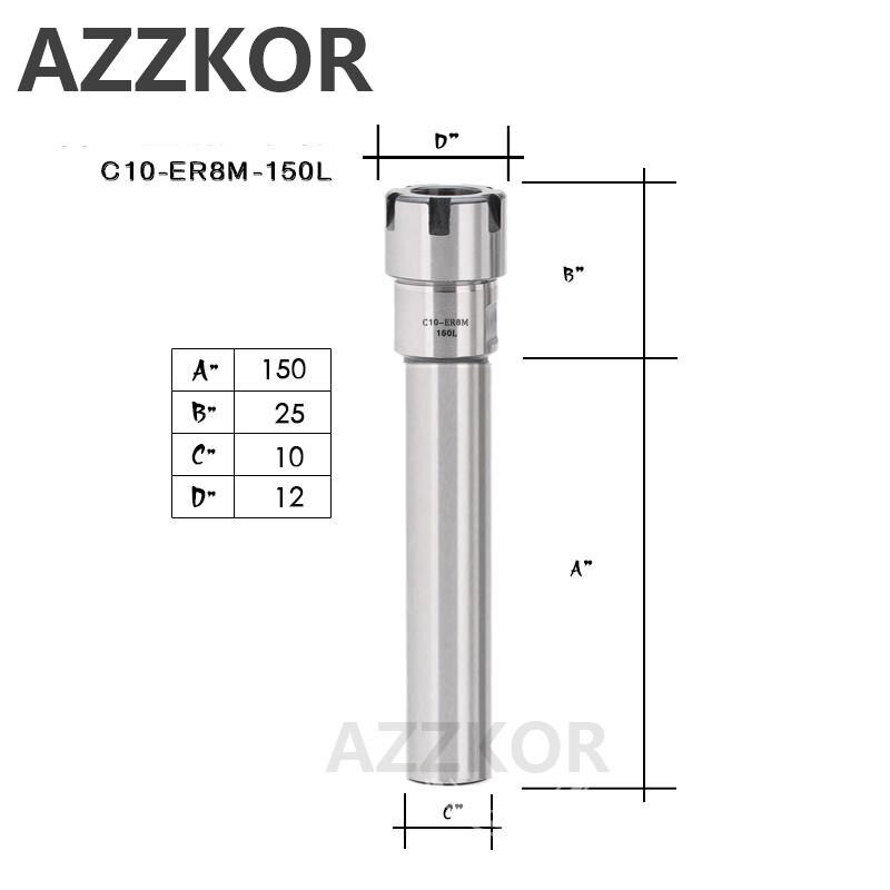 Straight Shank Handle Engraving Clamp Extension Collet Type M Chuck Holder Rod Tools Elongation ER8 ER11 ER1620 Milling System: C10-ER8M-150L