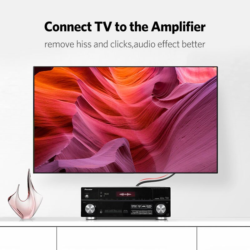 UGREEN RCA Stereo Cable 2RCA Male to 2RCA Male Stereo Audio Cable for Home Theater HDTV Amplifiers Hi-Fi Systems