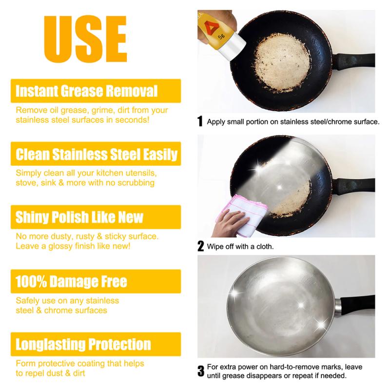 Durable Metal Polish PasteMetal Steel Kitchen Metal Polishing Ceramic Polishing Paste Rust Remover Household Cleaning Tools