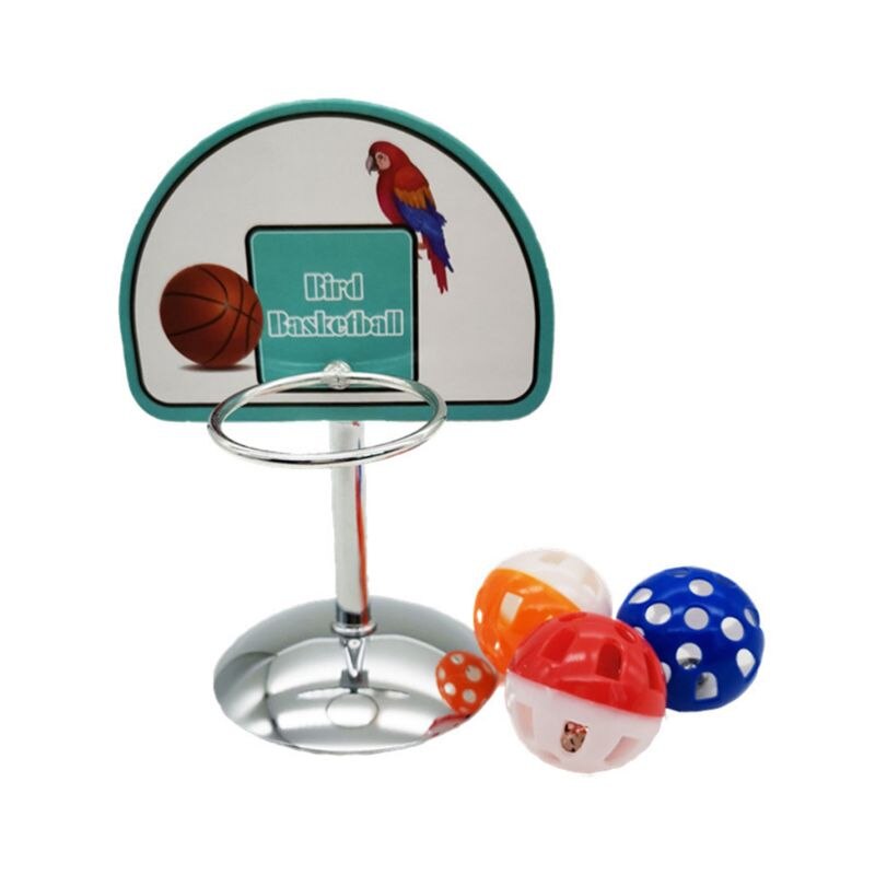 Accesorios de aro de baloncesto para mascotas, juego de juguetes para masticar, bolas, campanas, periquito, loro, rompecabezas: M