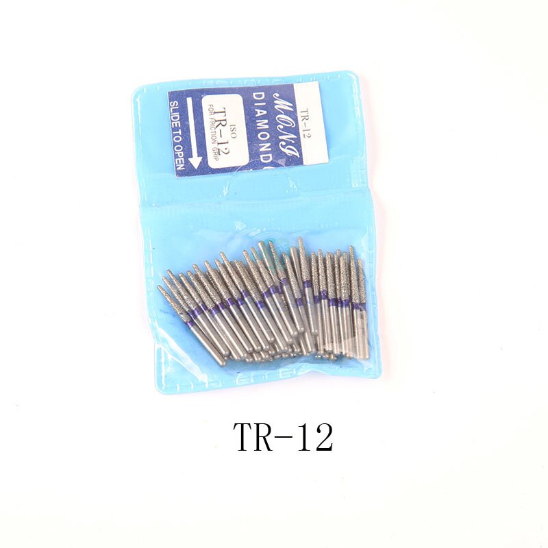 50pcs/bag Dental Teeth Polishing Burs Dental Diamond Polishers for Polishing Smoothing Teeth Polishers: Tr-12