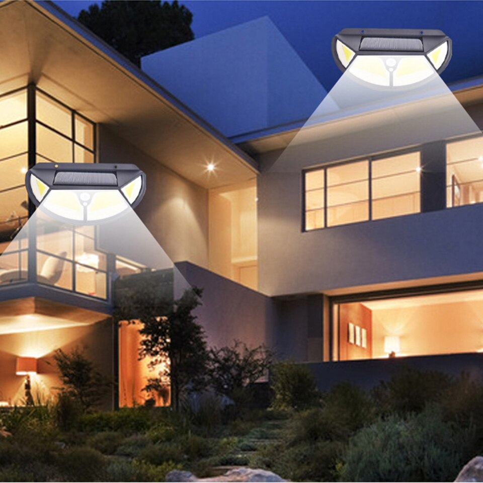 Solar PIR Sensor Street Light Outdoor Led Wall Lamp 3 Mode Motion SMD2835 102 Built in Battery Sunlight Powered Waterproof IP65