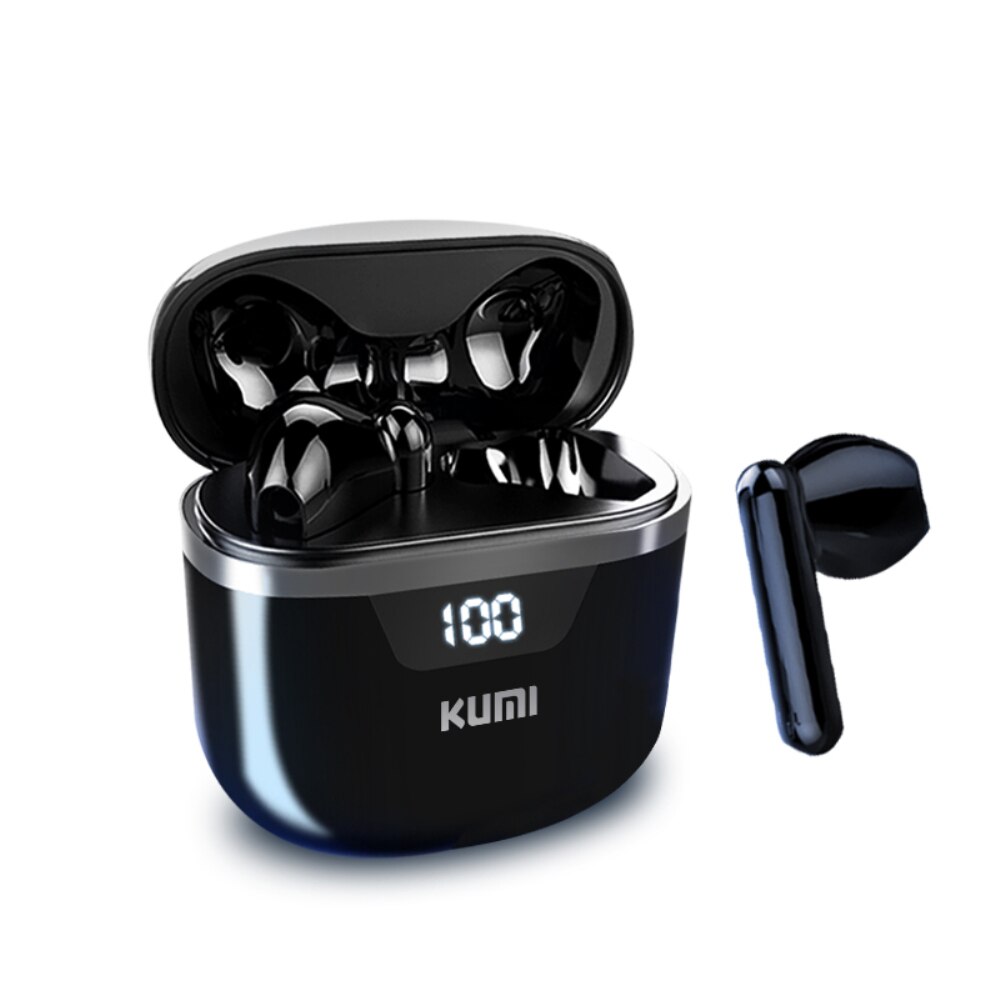 KUMI-auriculares inalámbricos G03 con Bluetooth 5,0, dispositivos deportivos de con cargador y micrófono, Sonido HD: Black