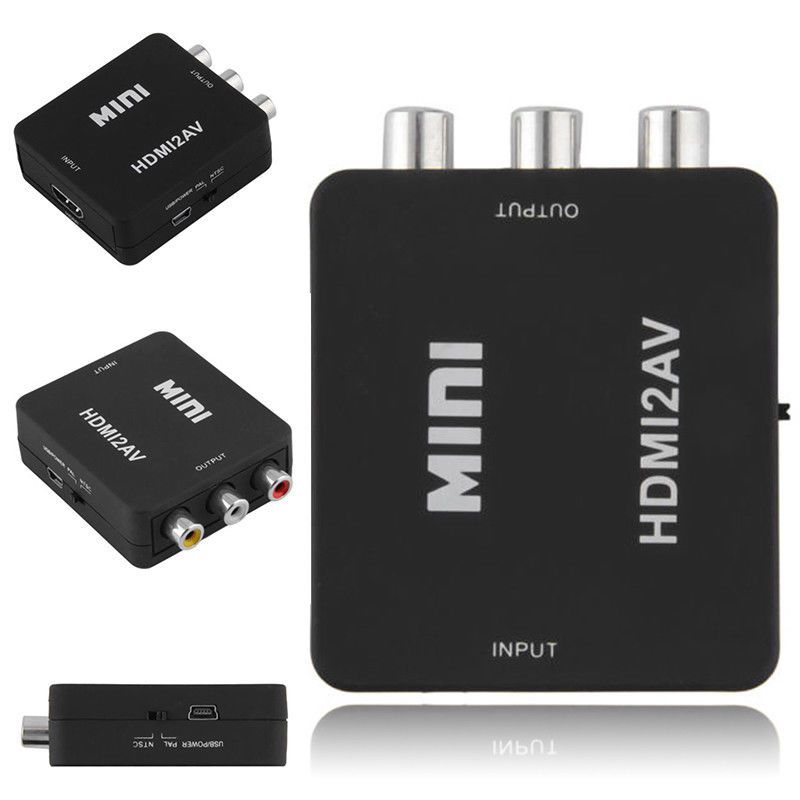 Mini 1080p hdmi komposit till rca o video av cvbs omvandlaradapter för hdtv: Default Title