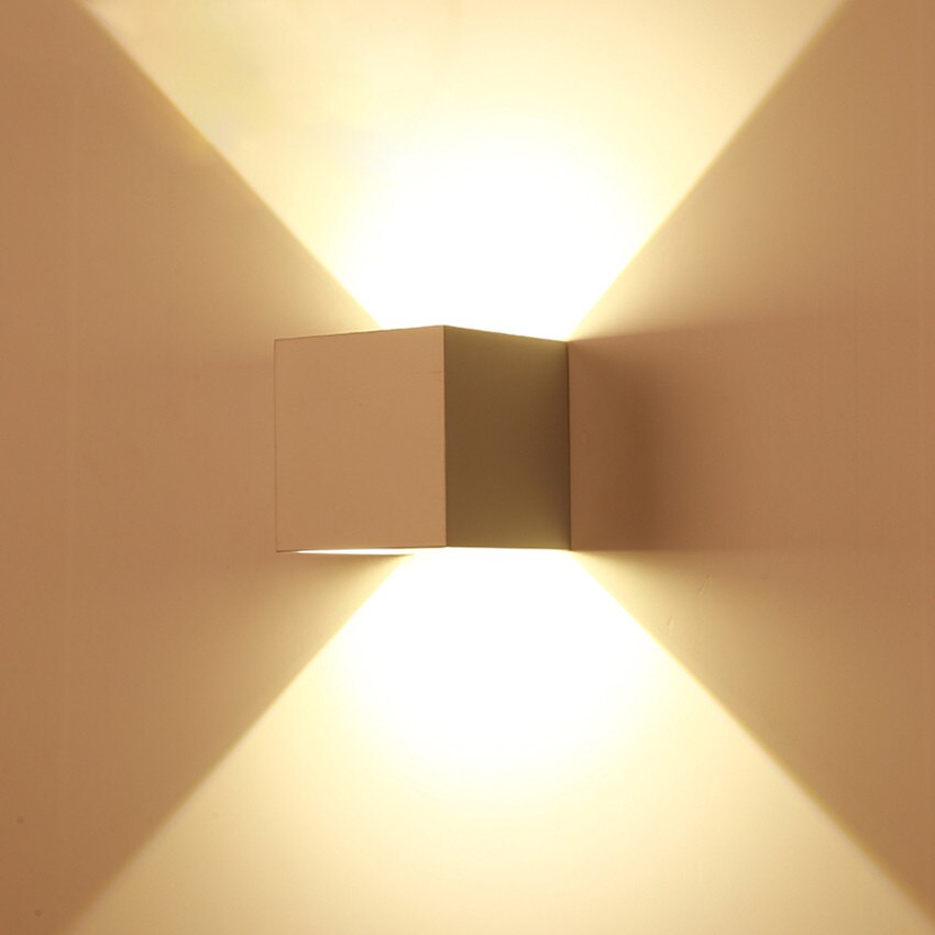 Moderne korte kubus verstelbare opbouw 12w led wandlamp buiten waterdicht  ip65 aluminium wandlampen tuinlamp