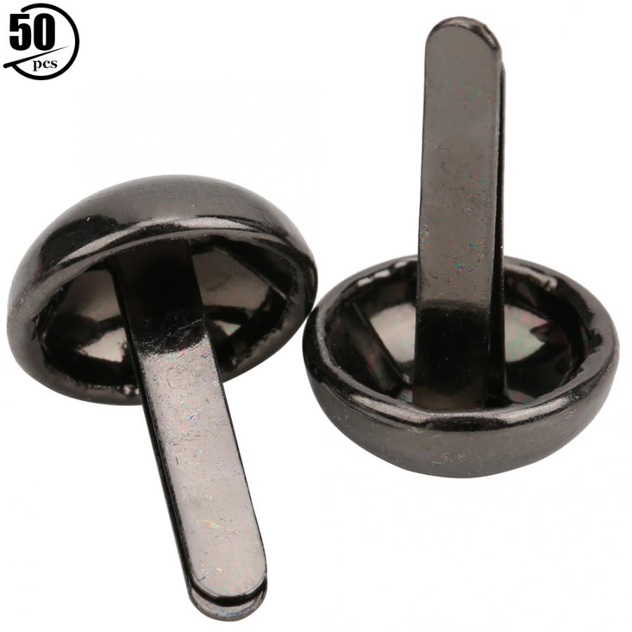 Remache en forma de seta de aleación de Zinc, decoración artesanal de 15MM, remaches de tuerca para bolsa, zapatos, sombrero, accesorios de ropa, 50 Uds.: NICKEL