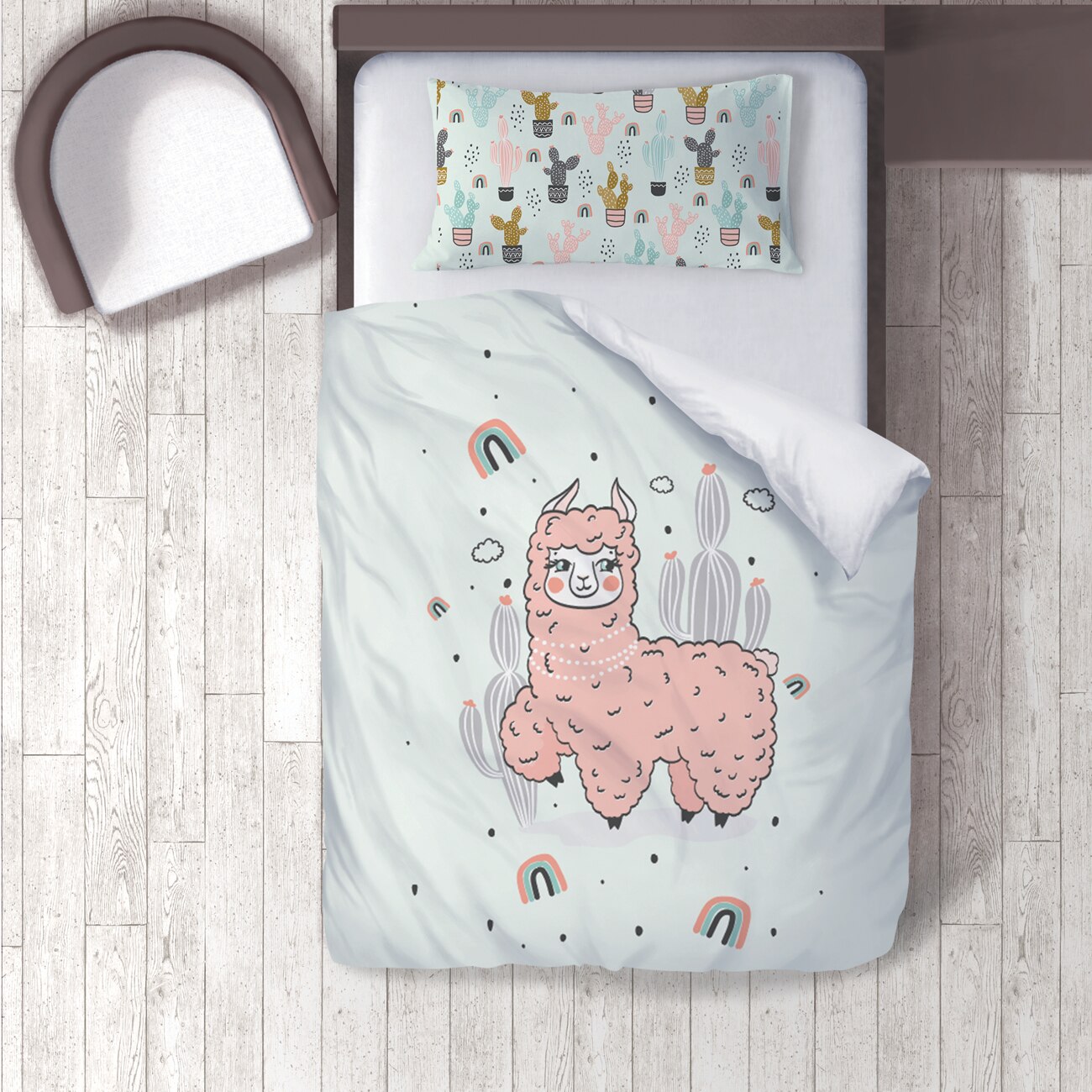 Dekbedovertrek Set Beddengoed Set Kussensloop Voor Baby En Kinderkamer 3D Gedrukt Water Groen Schapen Cactus Model 197