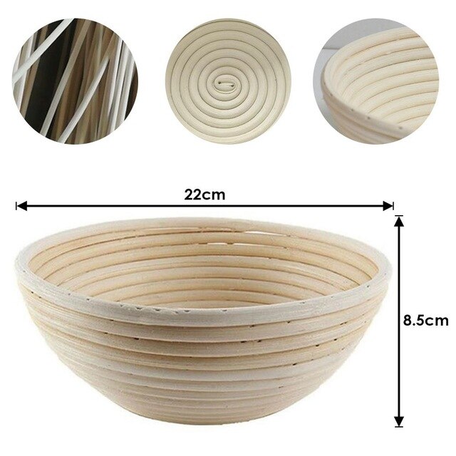 Bamboo Baking Bread Basket Eco-Friendly Fermentation Rattan DIY Economic Rattan Proofing Basket Kitchen Storage Food: B 22X8.5cm