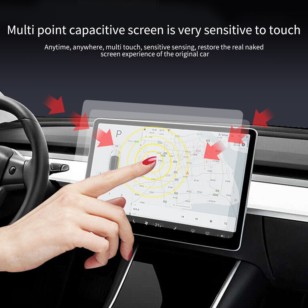 Automatische Adsorptie Tpu Film Screen Protector Center Console Anti Glare Ultra Dunne Shockproof Voor Tesla Model 3 X S 19-20: 3