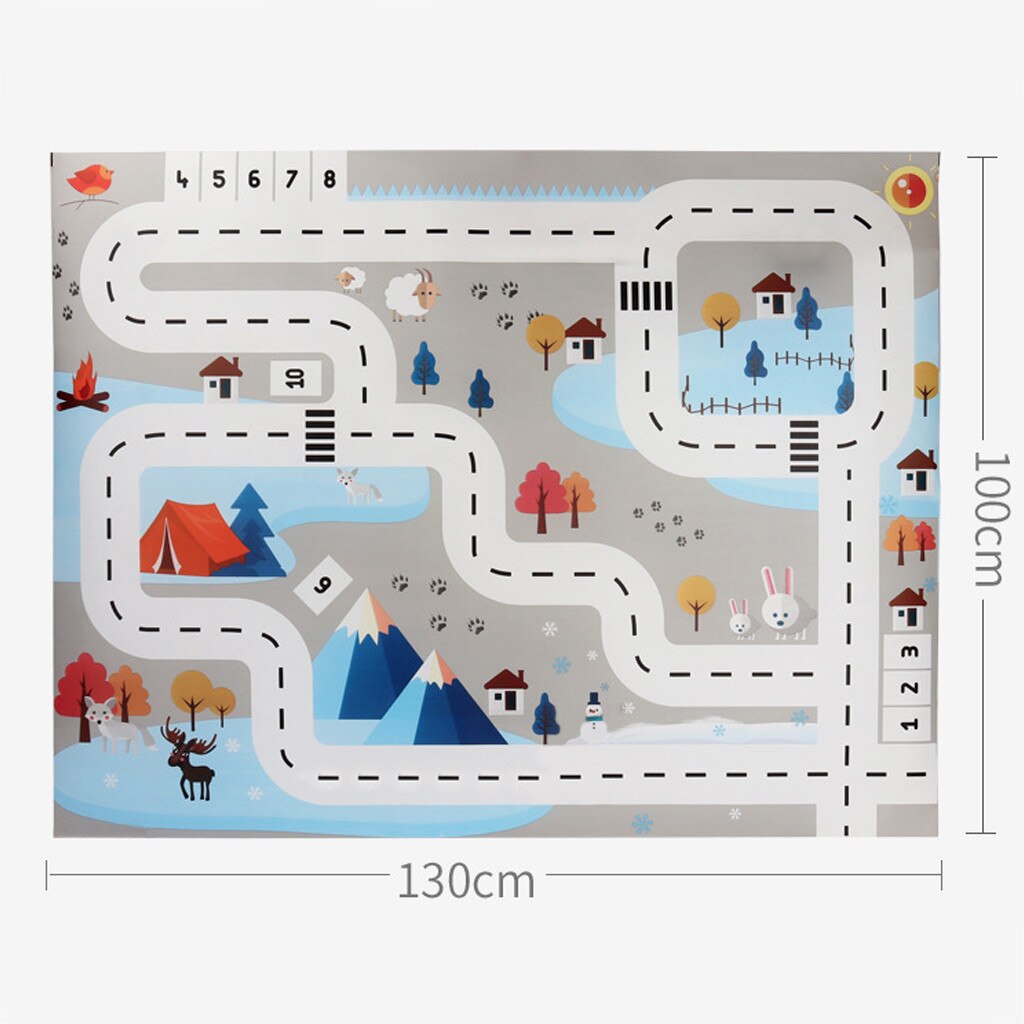 Kids Play Mat City Road Buildings Parking Map Game Scene Map Educational Toys Parent-child Interactive Educational Toys