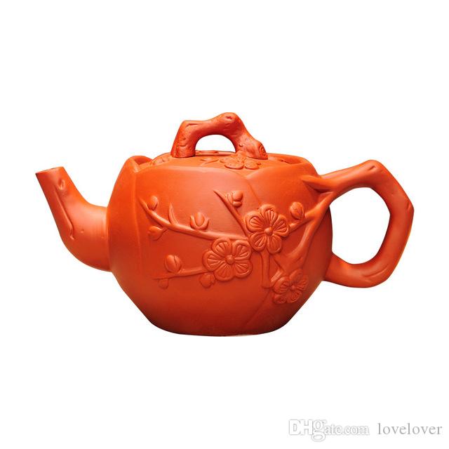 Paars Zand Theepot Puur Handmatige Theepot Brouwen Huishoudelijke Brouwen Theepot Paarse Klei Thee Set 550Ml Grote Capaciteit Kung Fu thee Po: Oranje