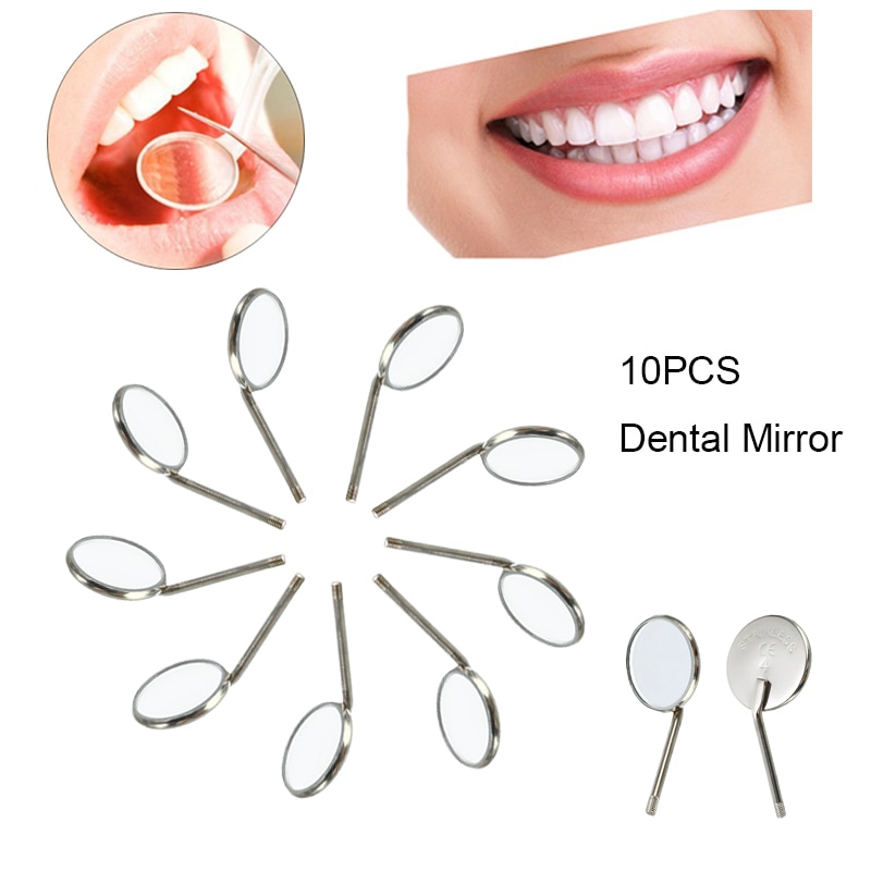 10 stk/sæt tandmundspejle reflektor tandlægeudstyr rustfrit stål tandmundspejl mundplejeværktøjssæt