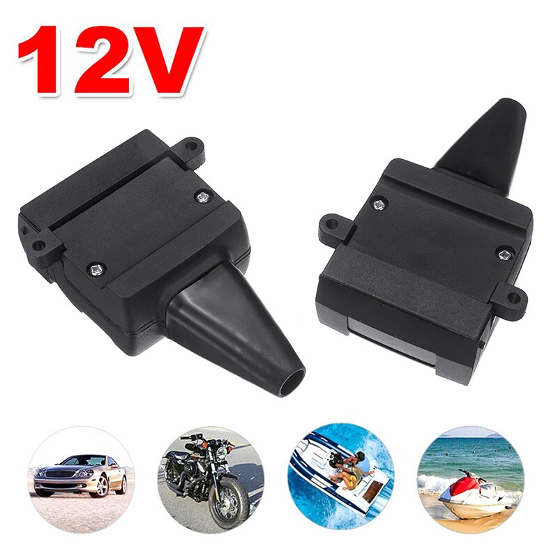 2pcs Durable 12 Pin Trailer Adapter Trailer Wiring Female & Male Connector Socket Plug 12V Trailer Car Truck Caravan Accessories