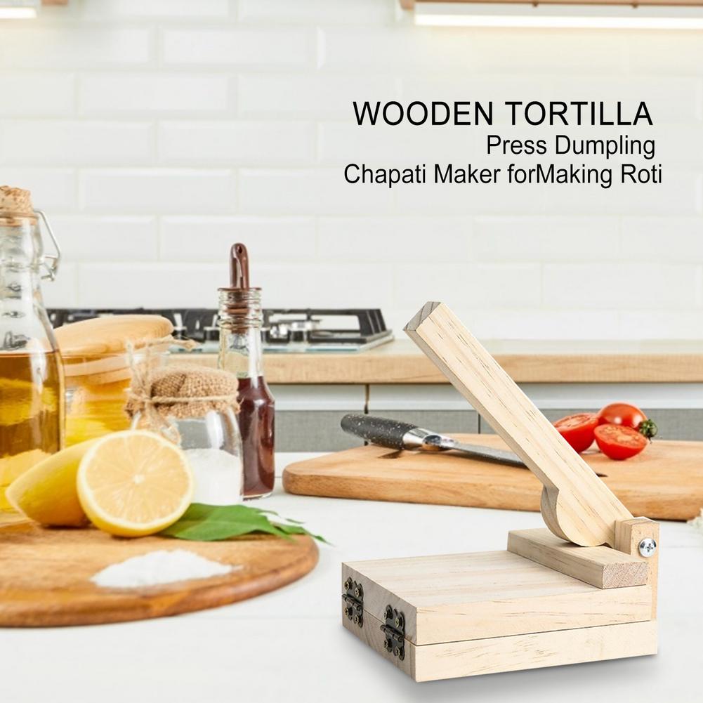 Presse à Tortilla en bois, machine à boulettes, Chapati, pour la fabrication de boulettes de maison en bois massif, planche à rouler en cuir