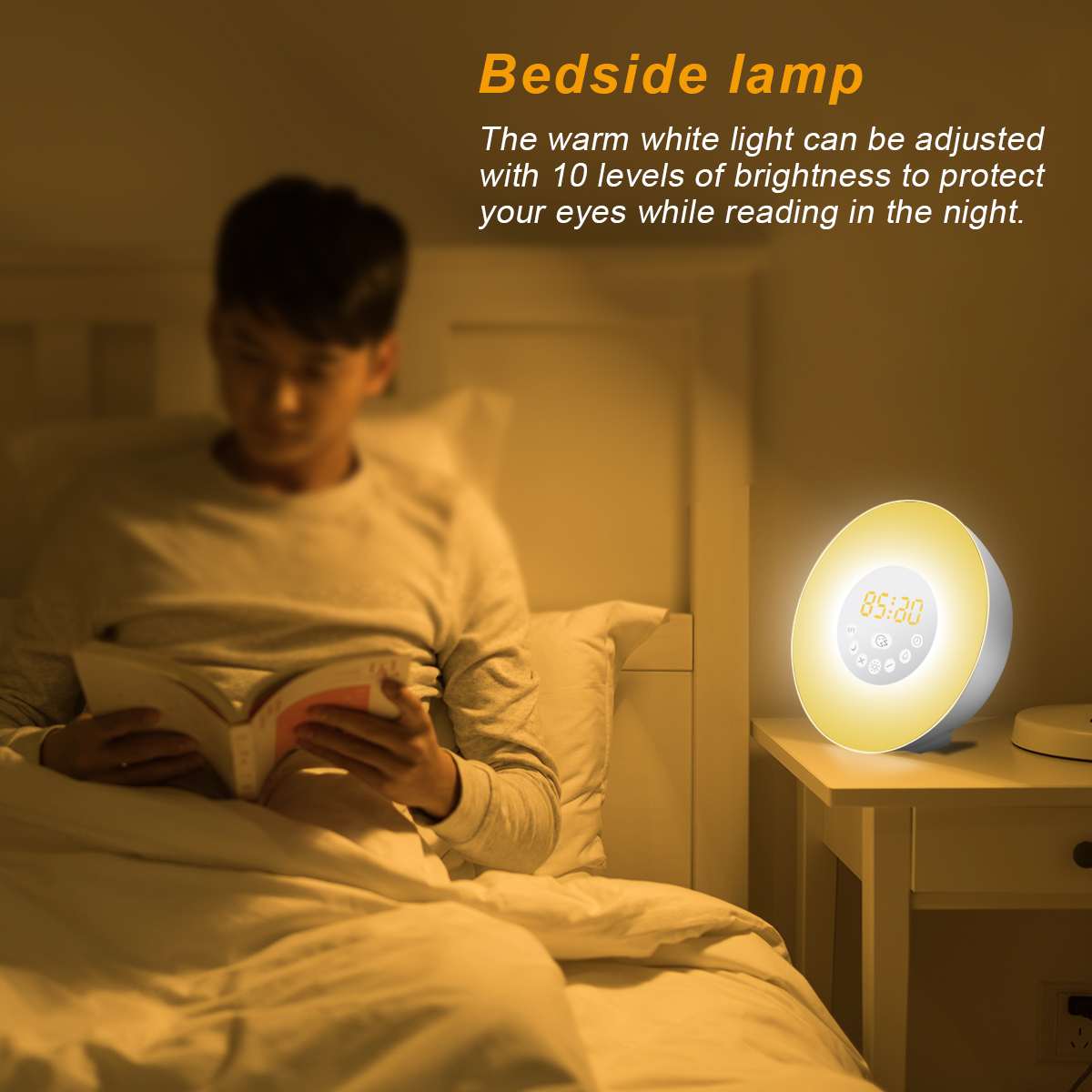 LED Licht Digital Wecker Wake Up Licht Alarm Usb-schnittstelle Digitale Uhr FM radio Klingt Funktion 7 Farben Licht