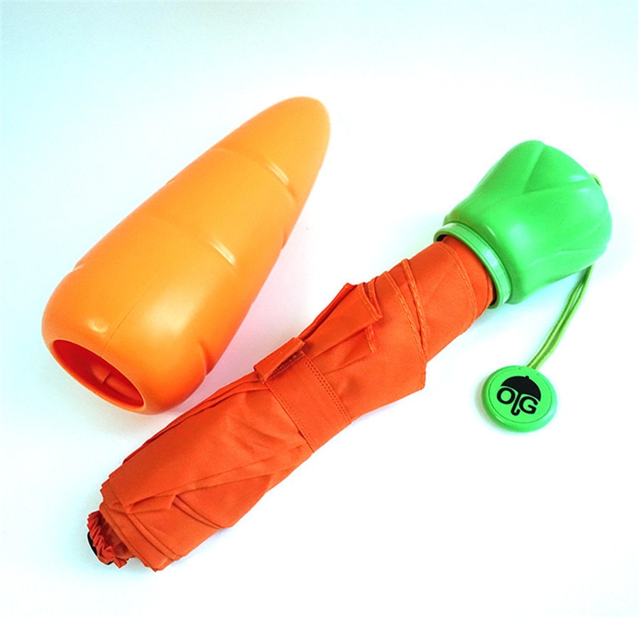 Paraguas plegable de berenjena para niños, paraguas de protección a prueba de viento, 3 paraguas plegable, novedad