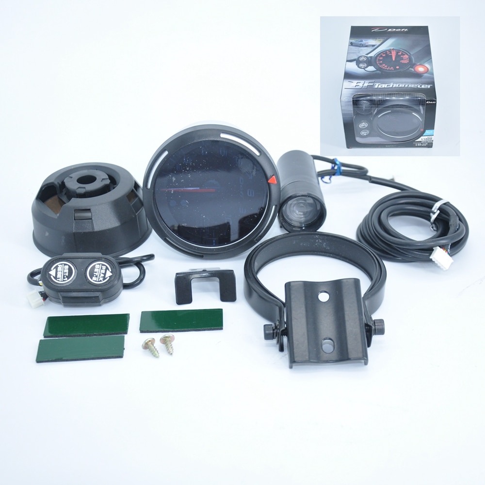 JK 80mm DEFI Tachometer Stepper Motor BF Style RPM Auto Gauge Blue Led With Shift Light