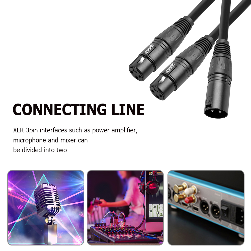 50cm x 3 -nastaista xlr-uros-kaksois-xlr-naaras-y-jakokaapelia, mikrofonikaapeli, 1 uros ,  to 2 naaras-xlr-y-jakokaapelia, mikrofoni-audiokaapele
