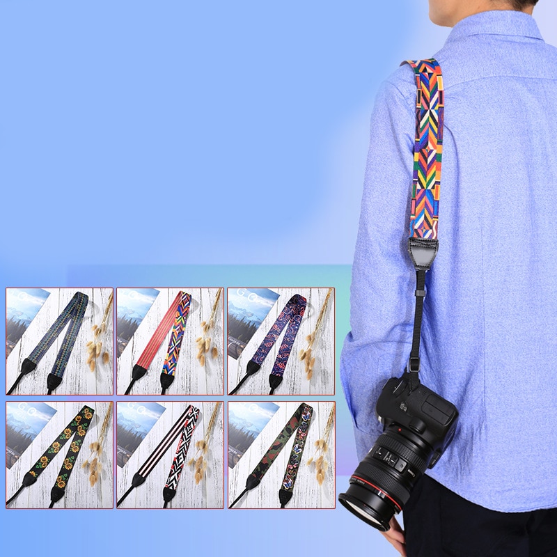 Retro Etnische Stijl Multi-color Serie Schouder Draagriem Camera Riem Riem Voor Sony ,Canon, slr/Dslr Camera 'S Universal