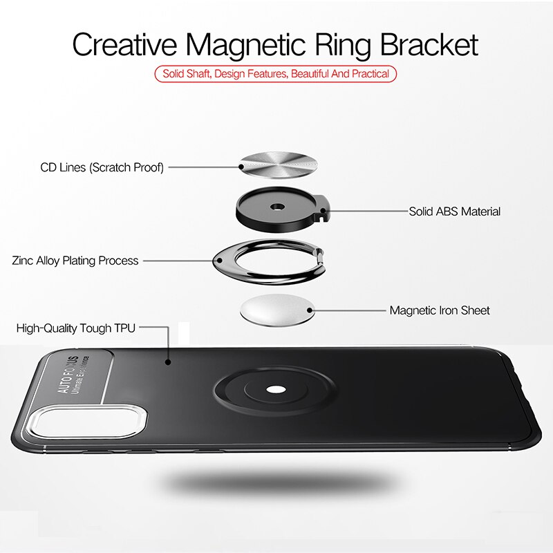 per Samsung galassia Caso di m31s Metallo Anello Magnetico Del Basamento di Caso Della Copertura Molle Del silicone di TPU per Samsung M 31S M31S antiurto Fundas