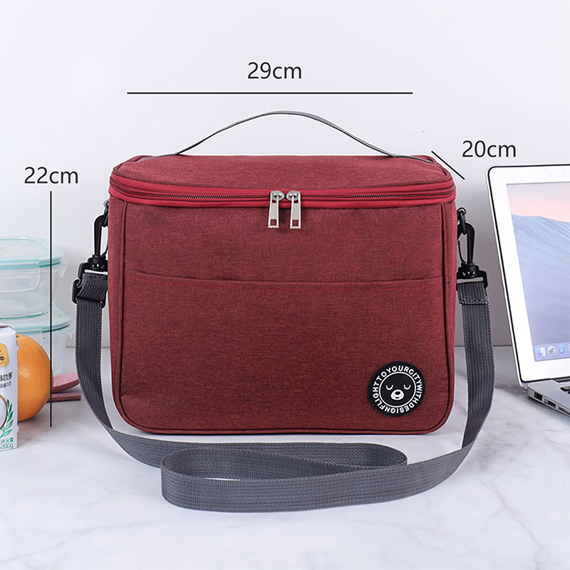 Portable Cooler Bag Folding Insulation Picnic Ice Pack For Food Thermal Drink Carrier Insulated Lunch Box S/M/L: Wine Red-Large
