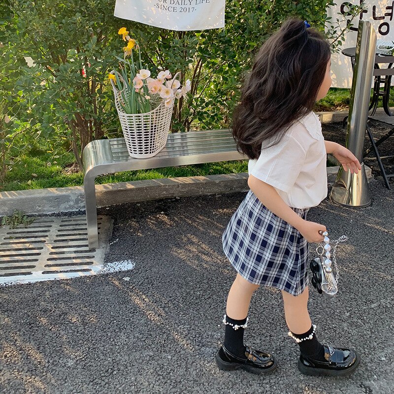 Meisjes Shorts 2022 Zomer Kinderen Plaid Rok Shorts Casual Wear 11-32