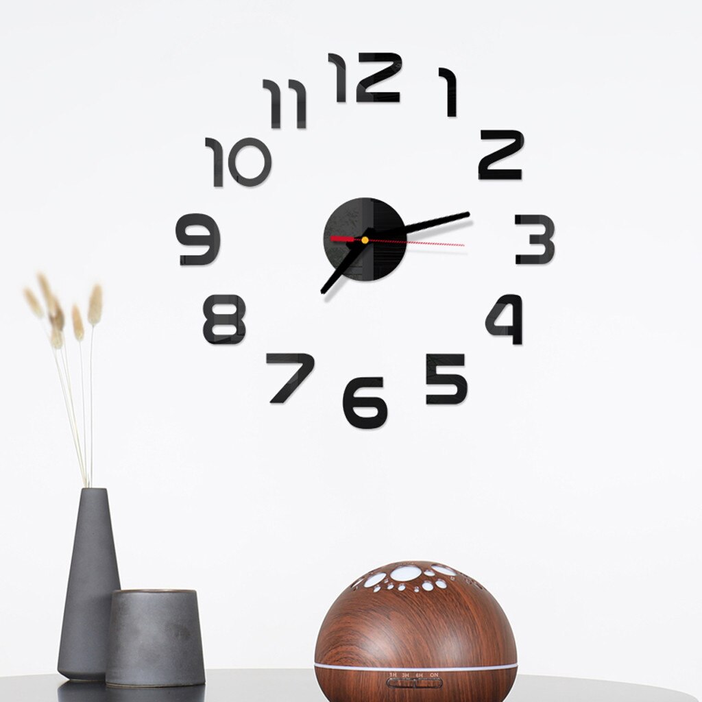 DIY Wall Clock 3D Mirror Surface Sticker Home Office Decor Clock Acrylic Mirror Stickers Watch For Home Living Room Decoration