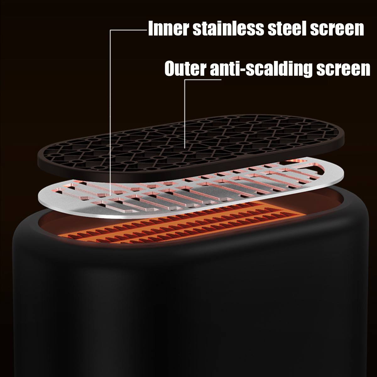 Electric Space Heater Mini Portable table standHome Office Desktop Warm Air Heater Warmer Fan Silent Remote Fast Heat Thermostat