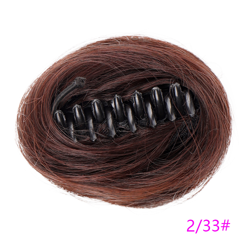 Women's Claw clip Hair Buns Synthetic Curly Chignon Ombre Claw Hair Messy Buns Updo claw Clip In Hairpiece For Women: 1B/30HL