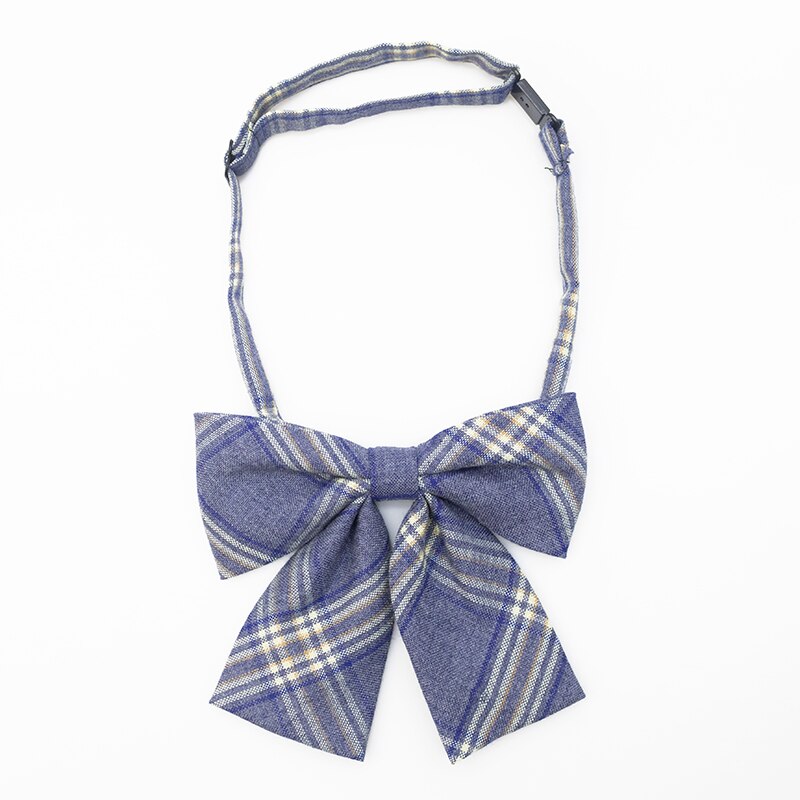 Pajarita con estampado a rayas DK JK uniforme japonés/coreano accesorios de uniforme escolar corbata de lazo corbata para niña ajustable: YELLOW