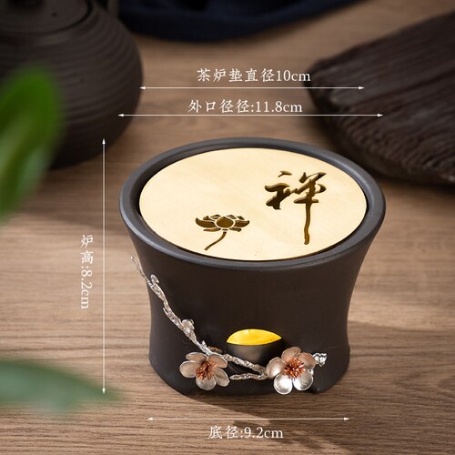 Japanischen Kerze Heizung Basis Tee Wärmer Kung-Fu Tee Zeremonie Keramik Gekocht Blume Tee Heizung Tee Topf Wärmer Isolierung Basis: 01
