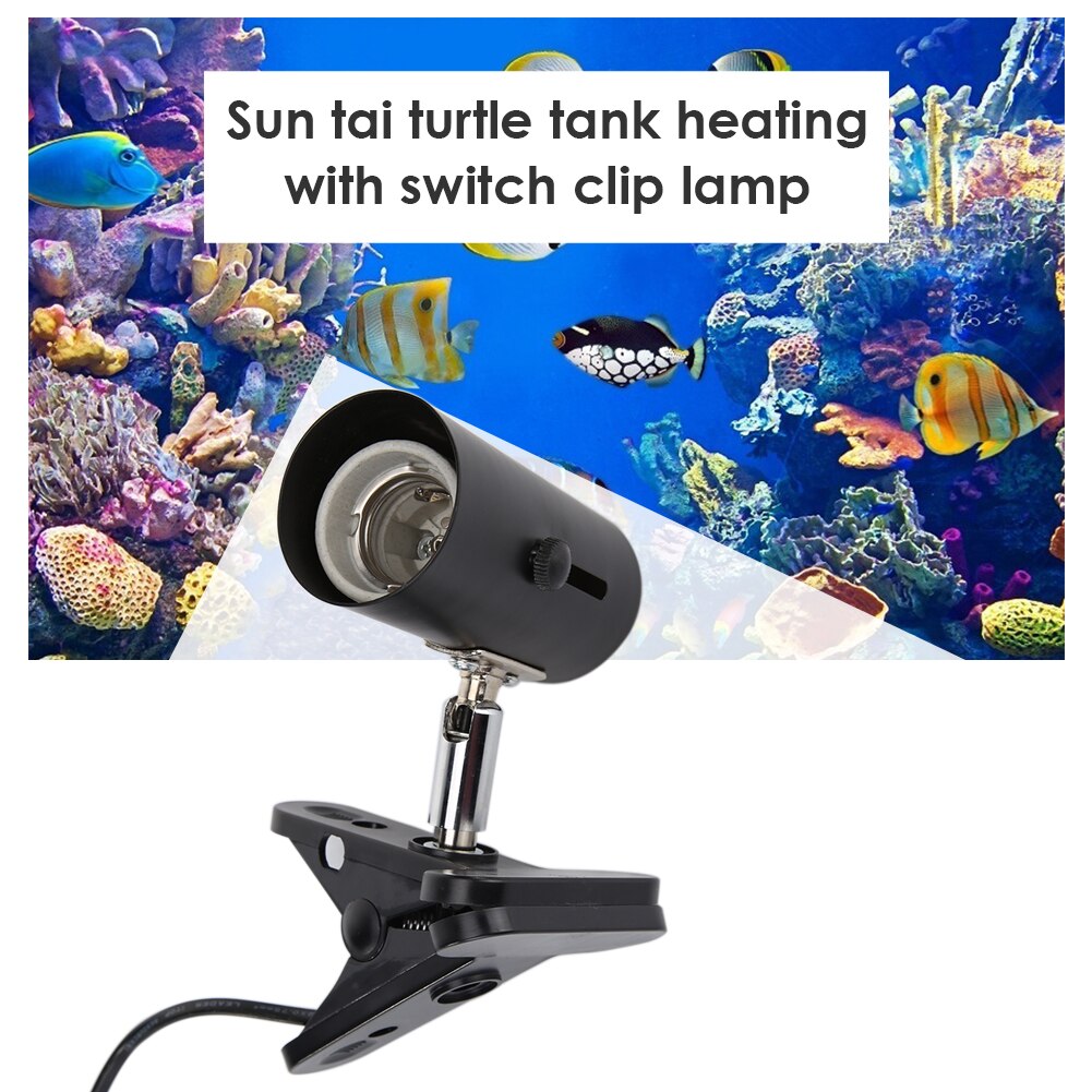Durable Reptile E27 Lamp-socket Kit 360 Degree Rotation Heating Lamp Clip Cover Clip-on Bulb Universal Light Holder