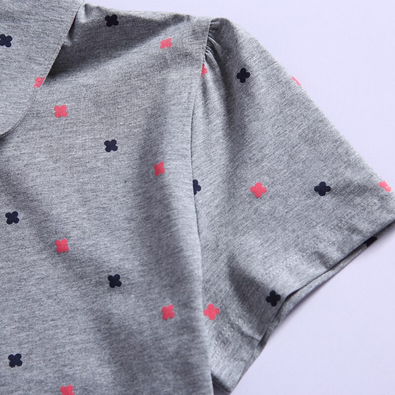 2022 Zomer Korte Mouwen Slanke Vrouwen Revers Gedrukt Wilde Polo Casual Katoenen Grote Shirt
